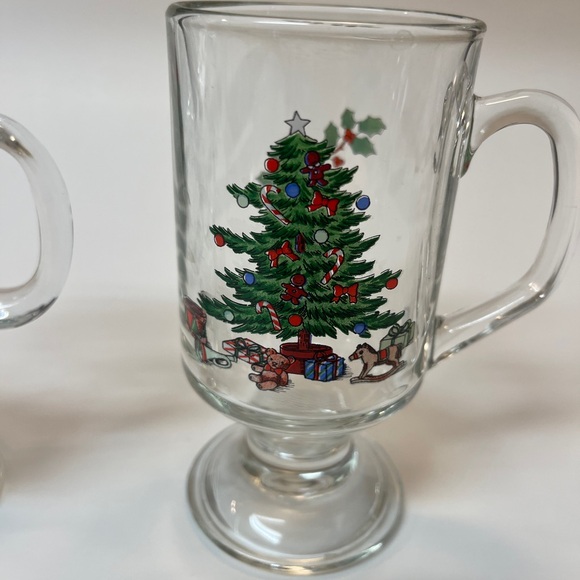 3 Glass Irish Coffee Mugs - 2 Vintage Libbey Holly Wreath & Gold Rim, 1 Vintage - Picture 4 of 8
